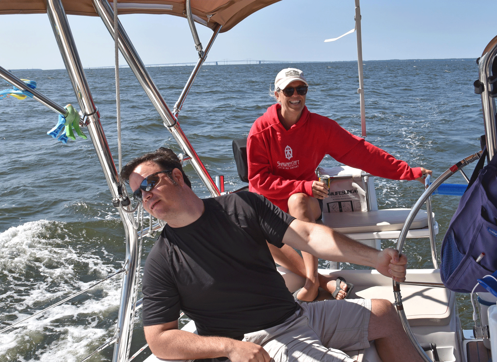 lady enjoying sailing on deck