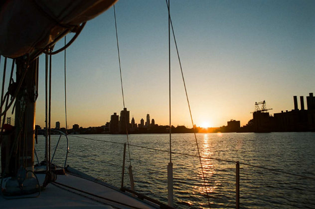 Philly skyline at sunset